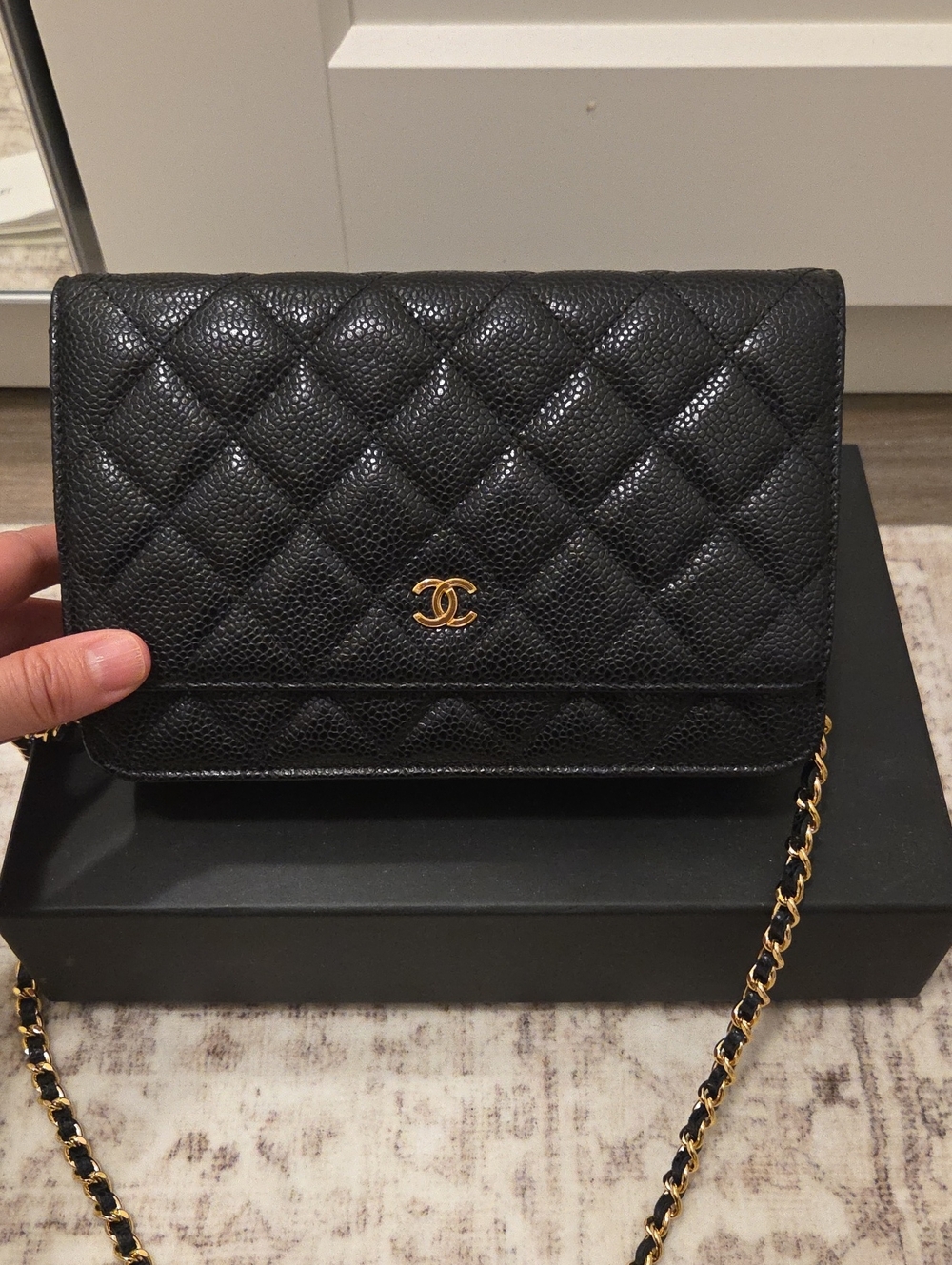 CHANEL Black Caviar WOC GHW